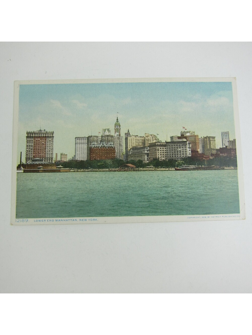 Postcard New York City Lower End Manhattan Battery Park Antique UNPOSTED RARE